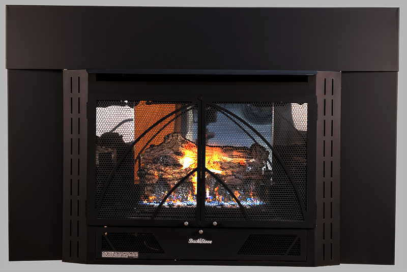 Buck Stove Model 34 Contemporary with Blue Ridge Gas Logs