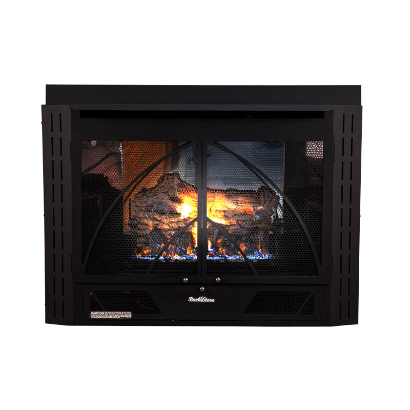 Buck Stove Model 34 Contemporary with Blue Ridge Gas Logs