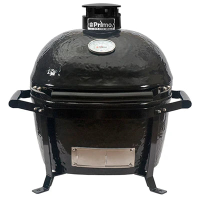 Primo Ceramic Grills Junior Oval Ceramic Charcoal All-In-One Kamado Grill Head on Wheeled Cradle