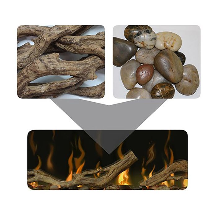Dimplex Nova Driftwood and River Rock Ember Bed  Fam Noble