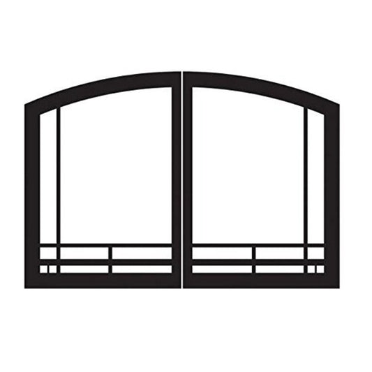 White Mountain Hearth 42" Door Frame, Black, Arch + Door Set, Hammered Pewter, Mission Arch  Fam Noble