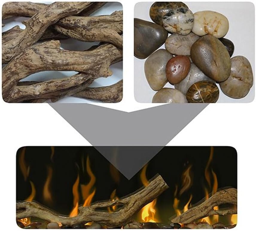 Dimplex Ignite Driftwood and River Rock Ember Bed  Fam Noble