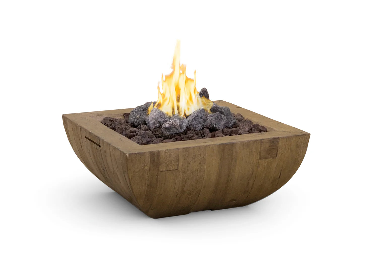 American Fyre Designs Reclaimed Wood Bordeaux Sq. Fire Bowl  American Fyre Designs