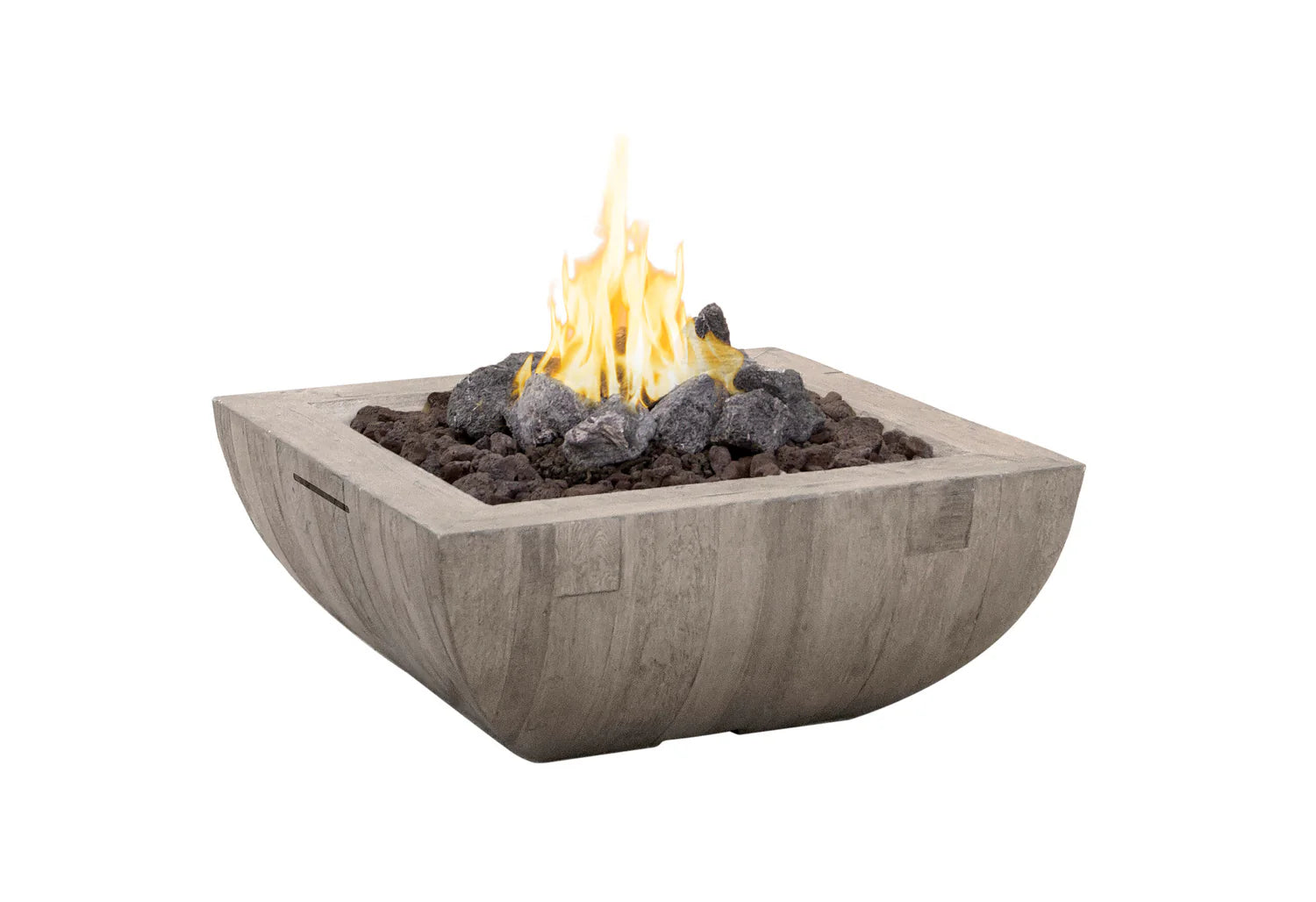 American Fyre Designs Reclaimed Wood Bordeaux Sq. Fire Bowl  American Fyre Designs