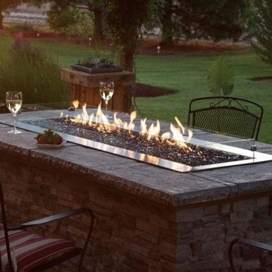 White Mountain Hearth Outdoor Stainless Steel Carol Rose Linear Outdoor Fire Pit