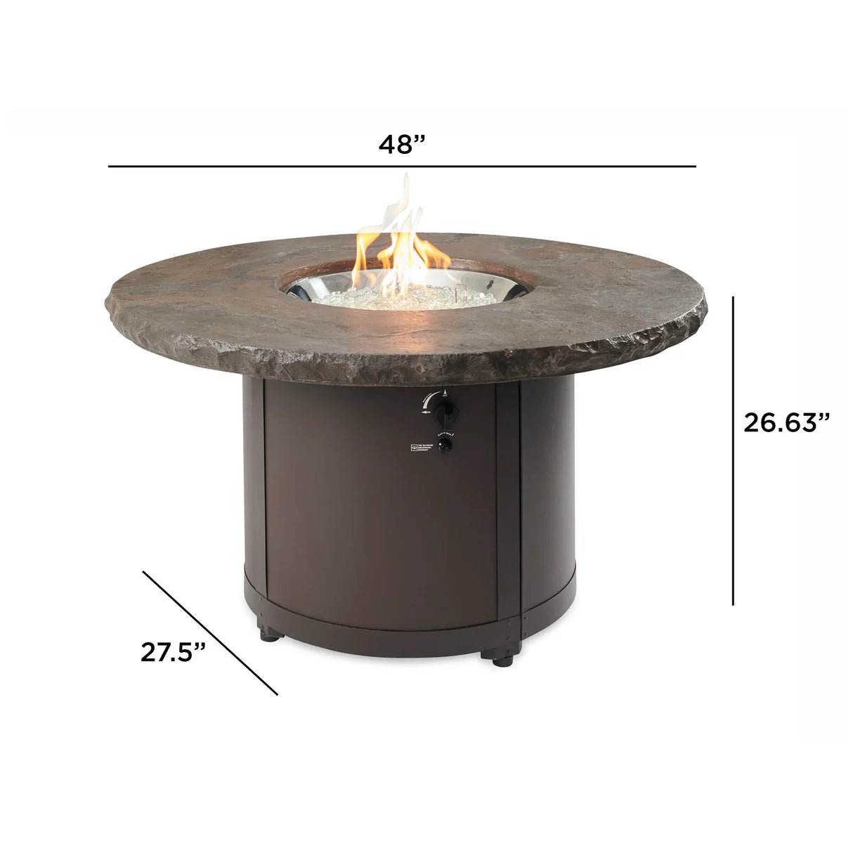 Outdoor GreatRoom Marbleized Noche Beacon Chat Height Fire Table  Outdoor GreatRoom