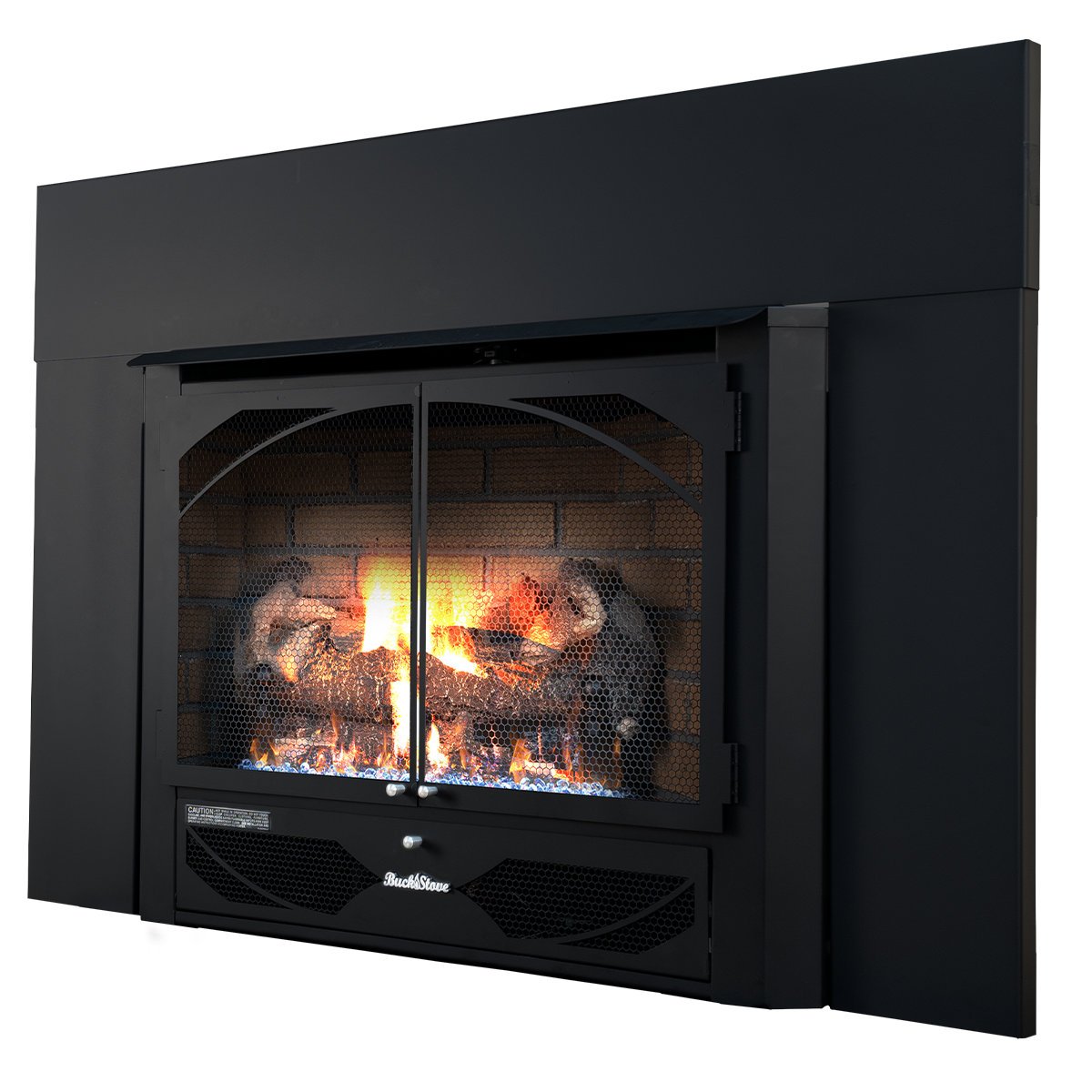 Buck Stove Model 384 with Millivolt Valve and Blue Ridge Gas Logs  Buck Stove