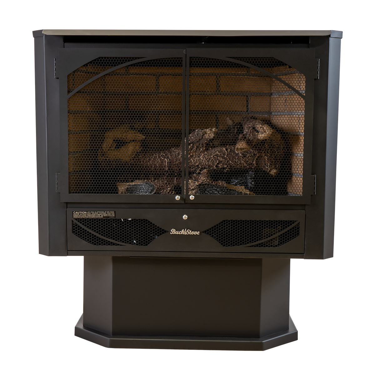 Buck Stove Model 384 with Millivolt Valve and Blue Ridge Gas Logs  Buck Stove
