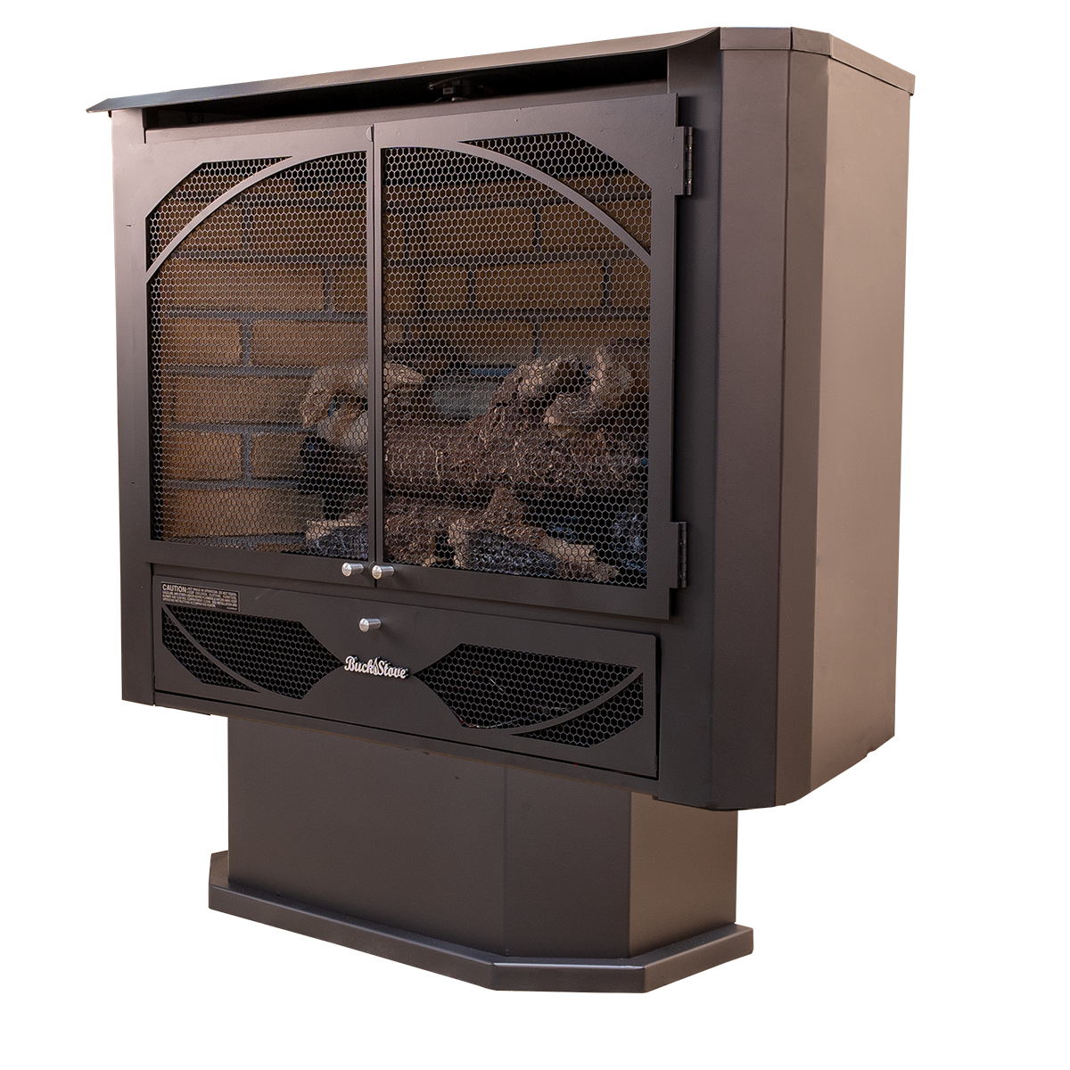Buck Stove Model 384 with Millivolt Valve and Blue Ridge Gas Logs  Buck Stove