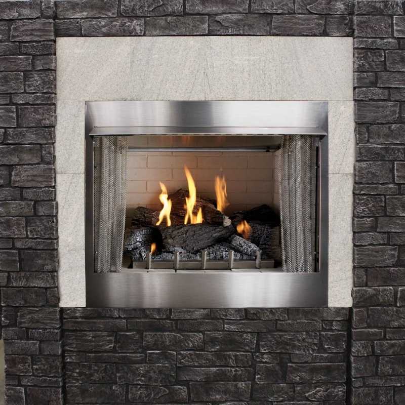 White Mountain Hearth Outdoor Carol Rose Premium Fireplace with Refractory Liner  White Mountain Hearth