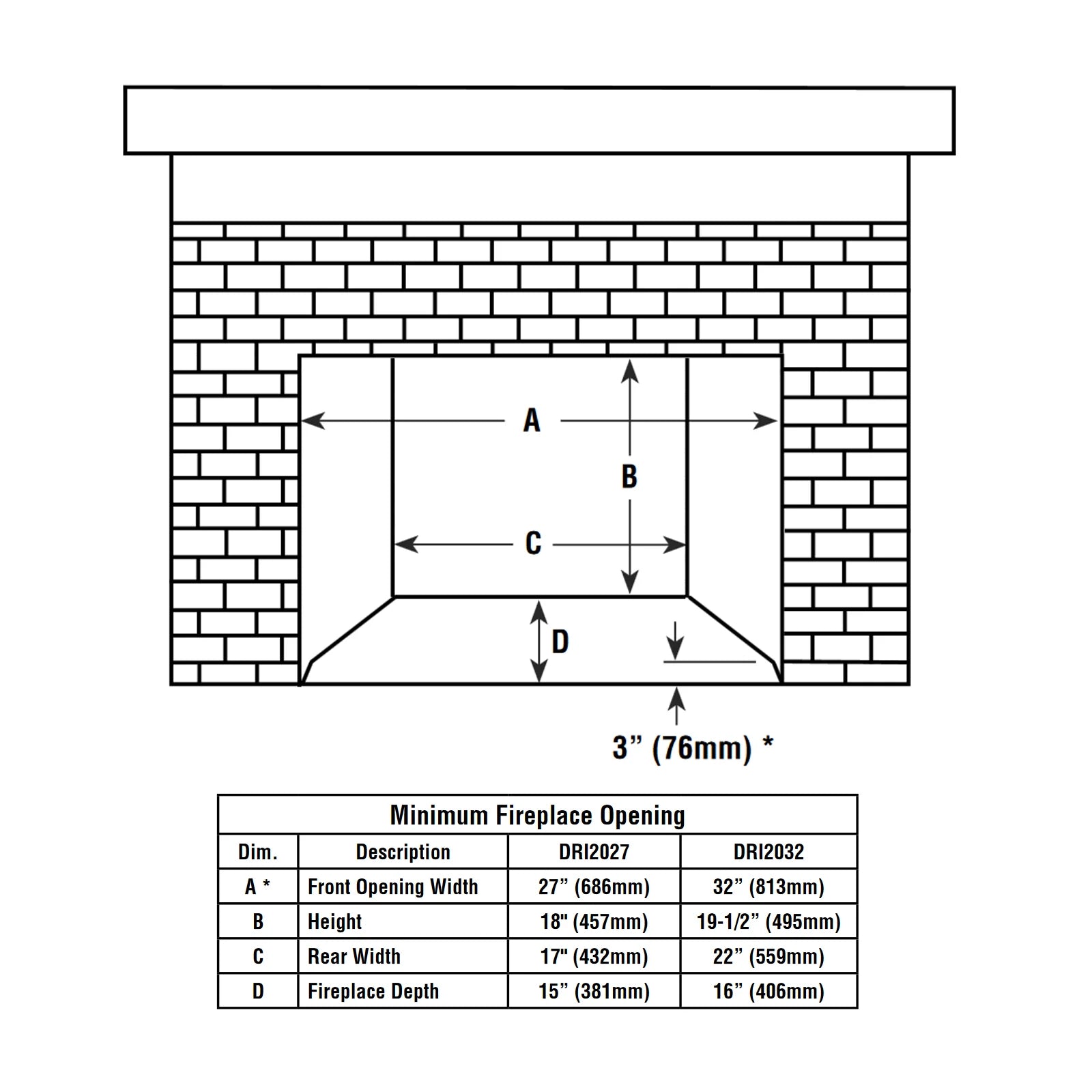 Superior Medium Direct Vent Gas Insert Electronic Ignition  Superior Fireplaces