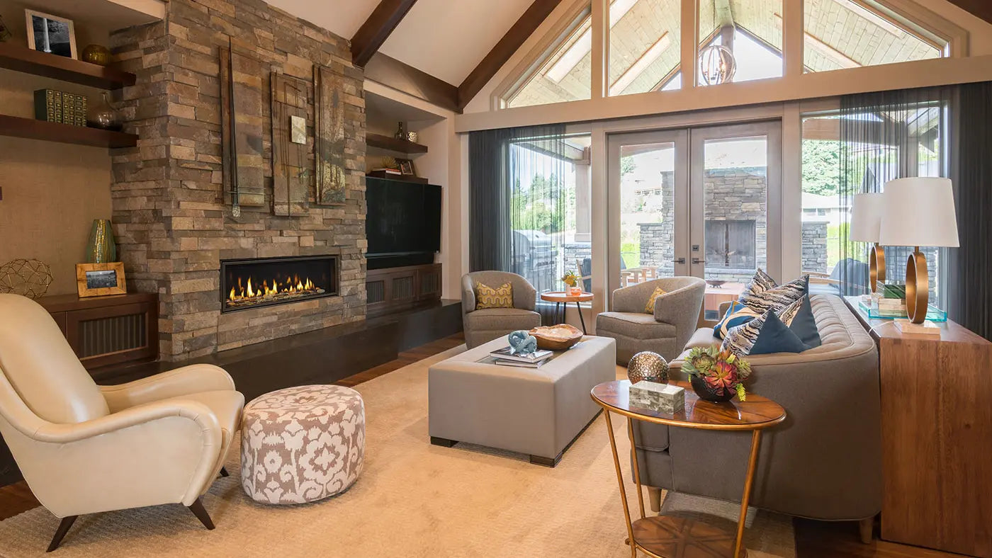 Majestic Echelon II See-Through Direct Vent Fireplace with IntelliFire Touch Ignition System  Majestic