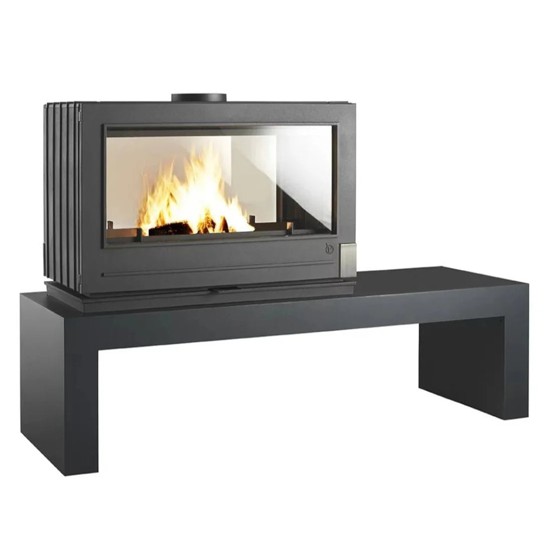 Invicta Aaron Grey (Anthracite) See Thru Freestanding WoodStove  Invicta