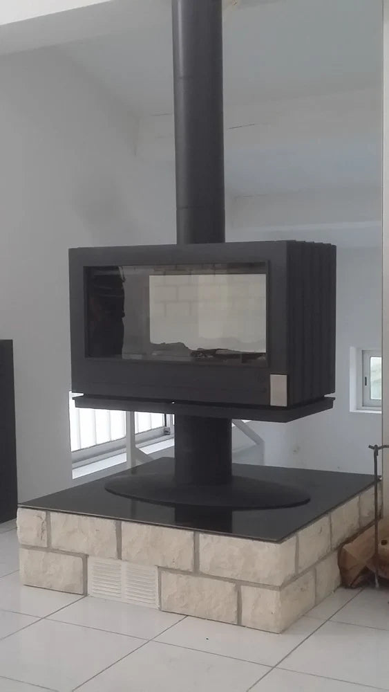 Invicta Nelson Grey (Anthracite) See-Thru Freestanding WoodStove  Invicta