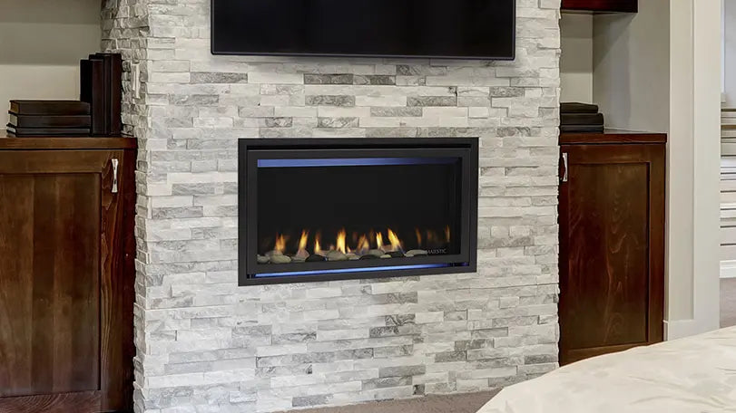 Majestic Jade Direct Vent Gas Fireplace with IntelliFire Touch Ignition System  Majestic