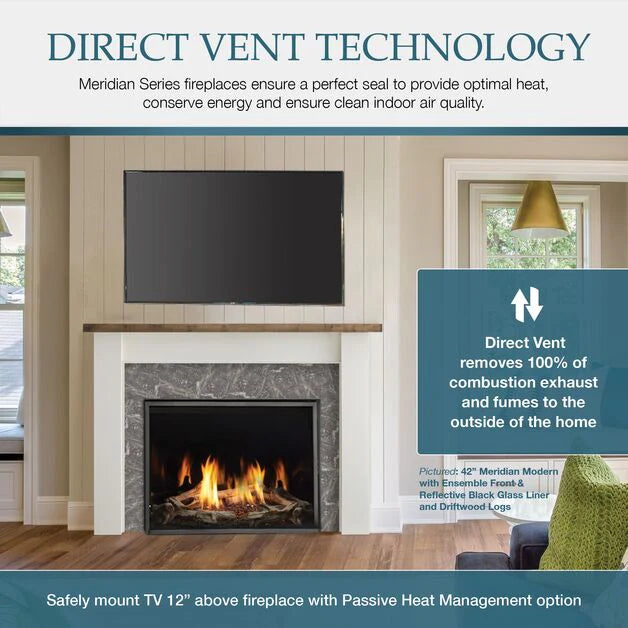 Majestic Meridian Modern Gas Fireplace with IntelliFire Touch Ignition - Natural Gas  Majestic