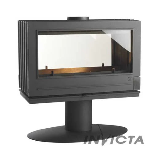 Invicta Nelson Grey (Anthracite) See-Thru Freestanding WoodStove  Invicta
