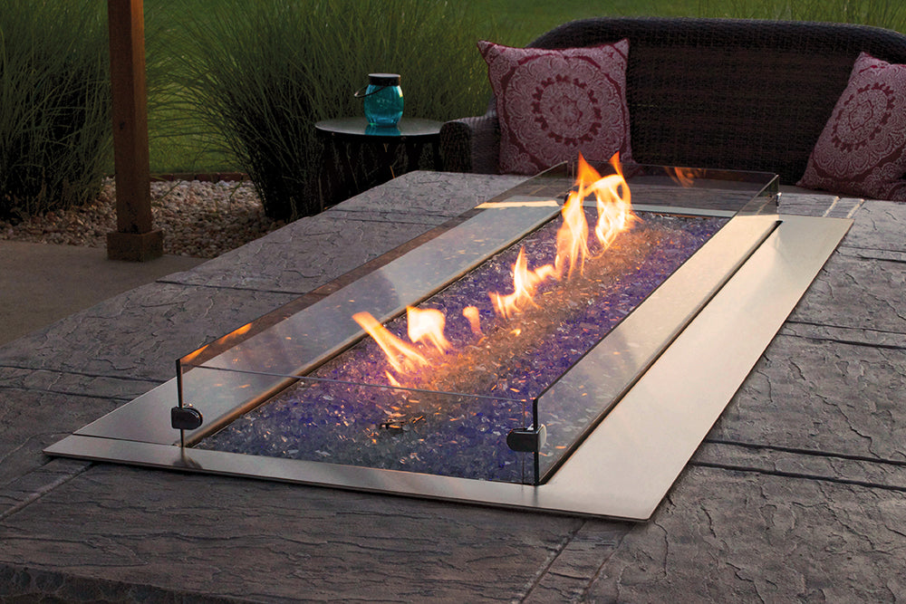 White Mountain Hearth Outdoor Stainless Steel Carol Rose Linear Outdoor Fire Pit  White Mountain Hearth
