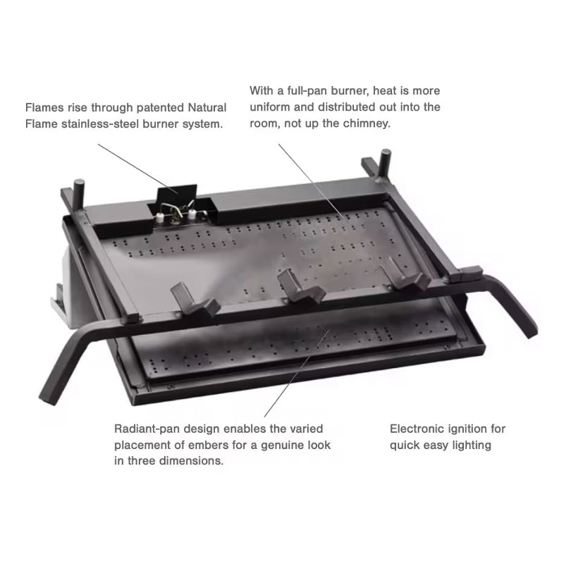 Majestic 18"/24" Radiant Vented Burner Assembly IPI w/remote N.G.  Fam Noble