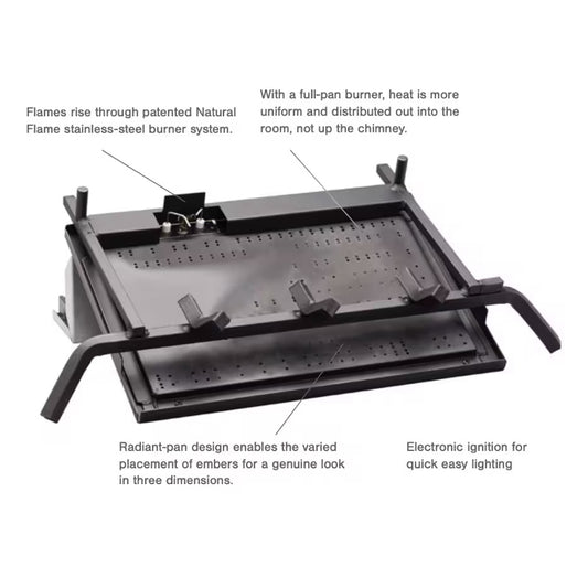 Majestic 18"/24" Radiant Vented Burner Assembly IPI w/remote N.G.