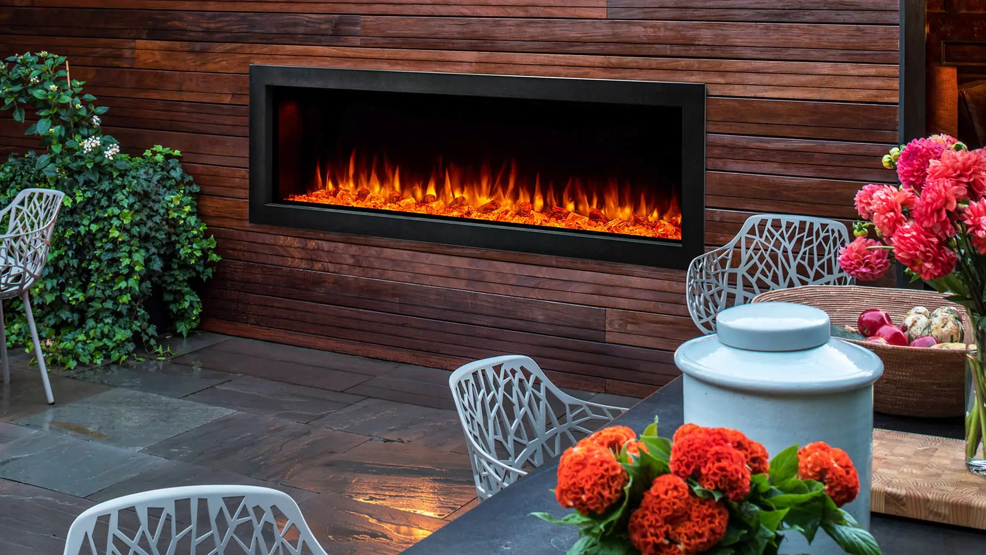 SimpliFire Forum Outdoor Electric Fireplace  SimpliFire