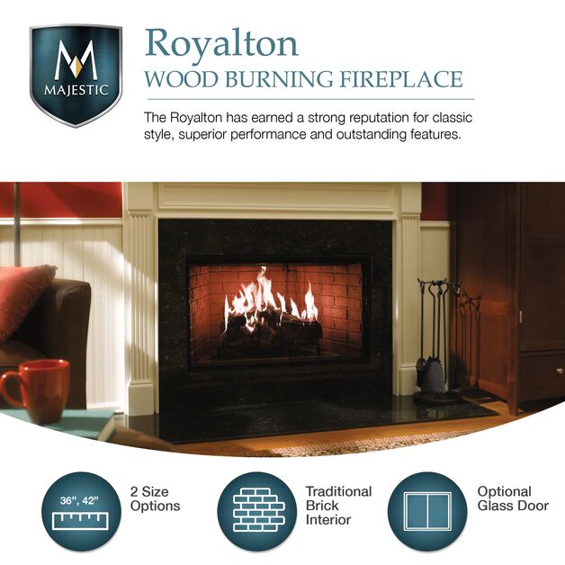 Majestic Royalton Radiant Wood Burning Fireplace  Majestic