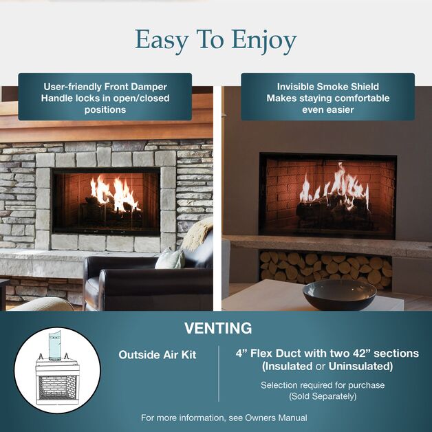 Majestic Royalton Radiant Wood Burning Fireplace  Majestic