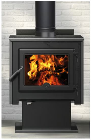 True North TN25C Wood Stove with Pedestal - Metallic Black  True North
