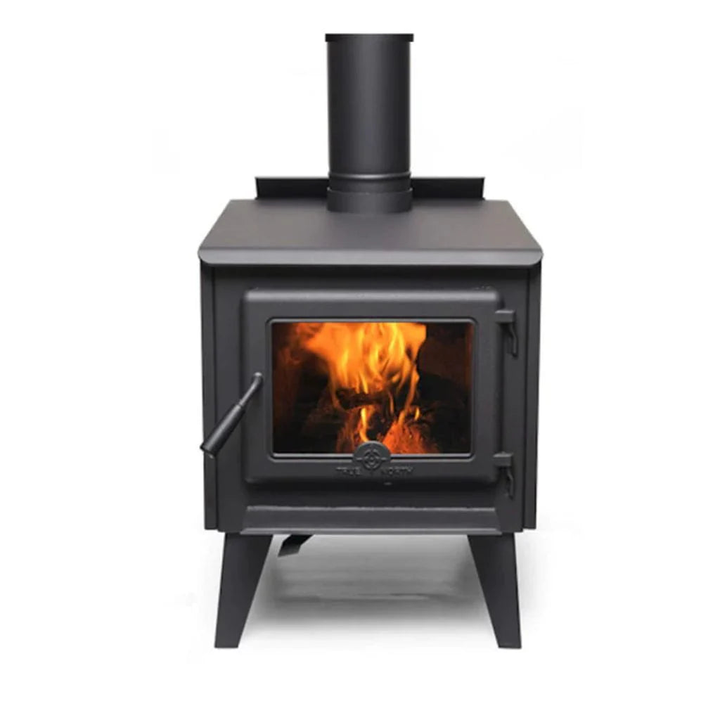 True North Stove, TN20, Wood, Series B, Met Black, Complete with Cast Iron Door, Side Shields & Base  True North