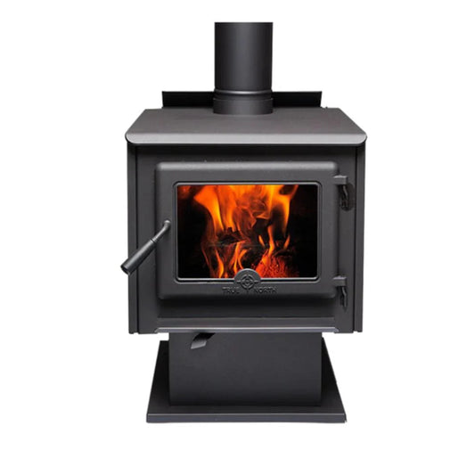 True North Stove, TN20, Wood, Series B, Met Black, Complete with Cast Iron Door, Side Shields & Base