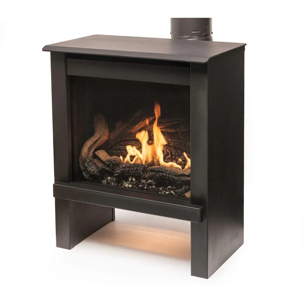 True North Direct Vent Gas Stove Complete W Log Burner, Panels, Light and Sit Remote  True North
