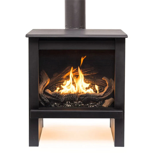 True North Direct Vent Gas Stove Complete W Log Burner, Panels, Light and Sit Remote