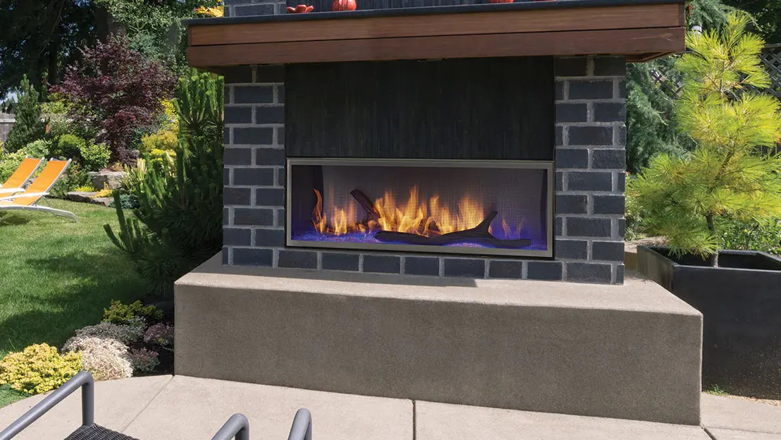 Majestic Lanai Outdoor Linear Fireplace  Majestic