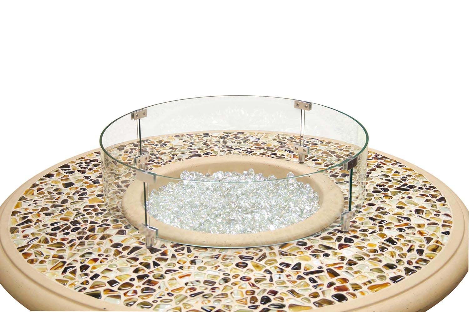 American Fyre Designs Round Glass Wind Guard  Fam Noble
