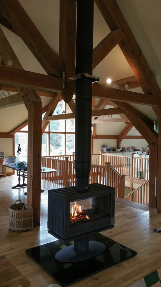 Invicta Nelson Grey (Anthracite) See-Thru Freestanding WoodStove  Invicta