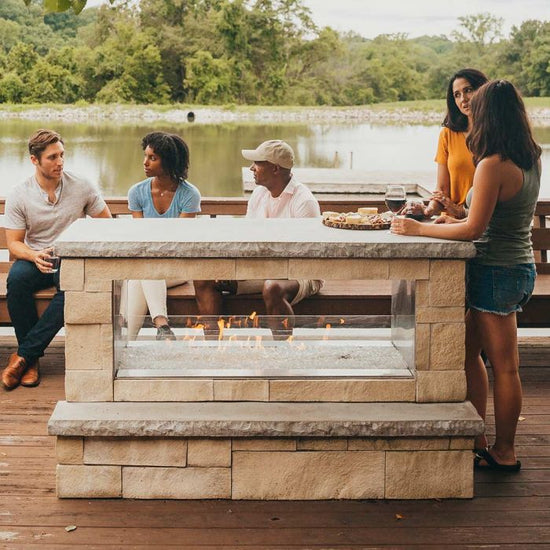 White Mountain Hearth Outdoor Stainless Steel Carol Rose Linear See Through Fireplace  White Mountain Hearth