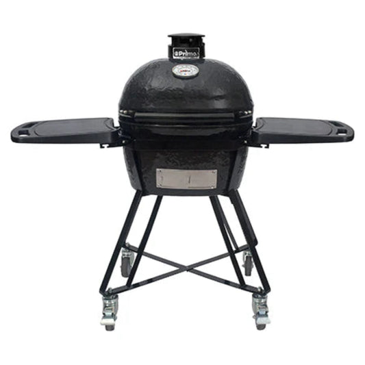 Primo Ceramic Grills Junior Oval Ceramic Charcoal All-In-One Kamado Grill Head on Wheeled Cradle
