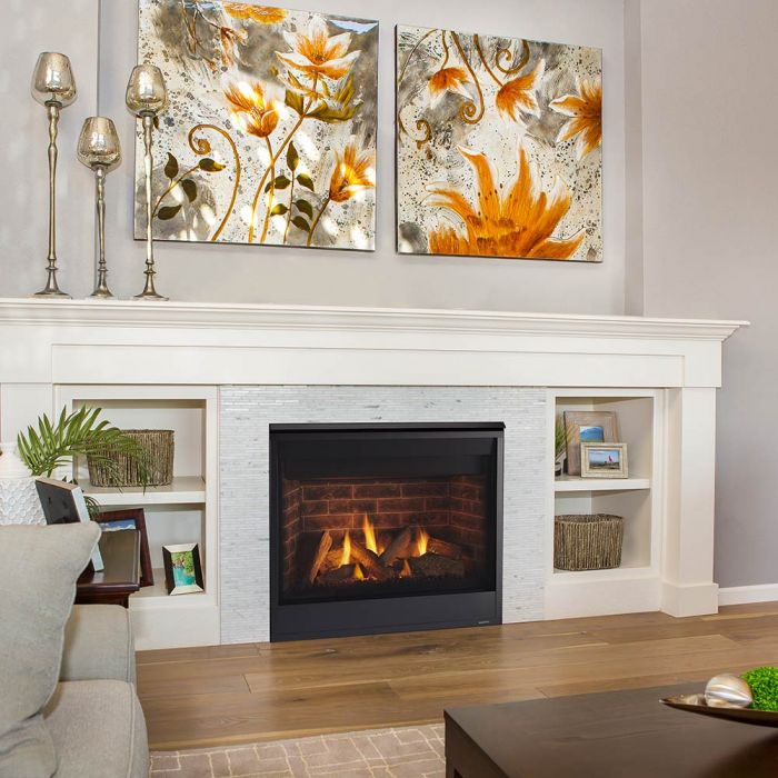 Majestic Quartz Direct Vent Fireplace with IntelliFire Touch Ignition  Majestic