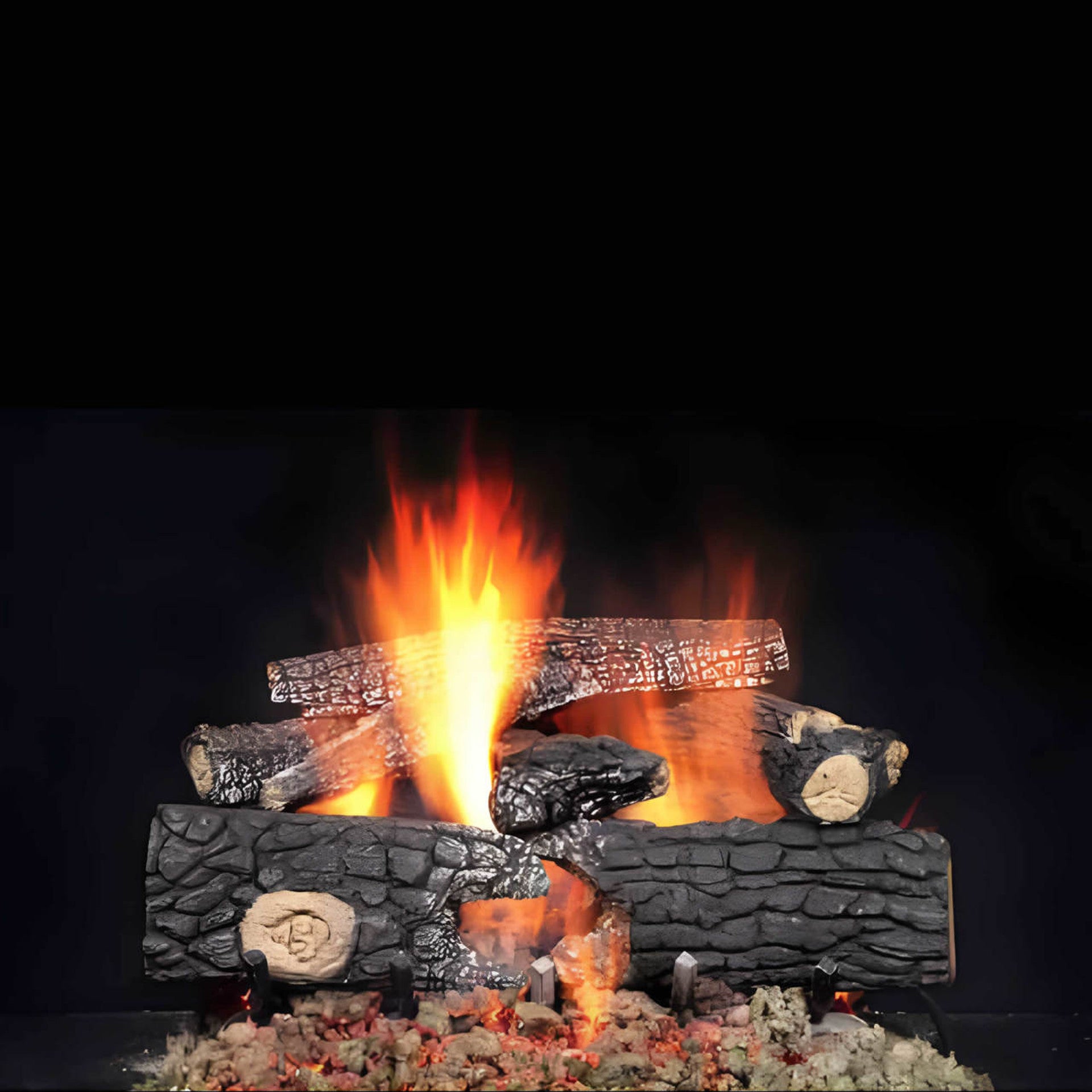 Majestic 18" Matchlight Hearth Kit Fireside Realwood Outdoor Gas Log  Fam Noble