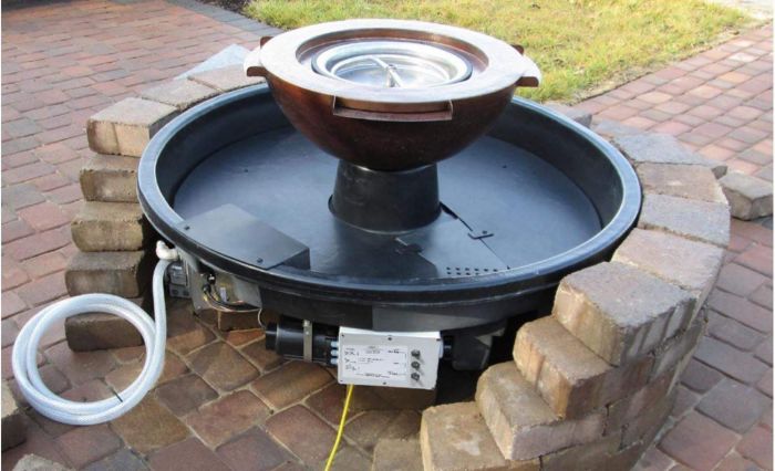 HPC Fire Evolution 360 Hammered Copper Fire and Water Bowl  HPC Fire